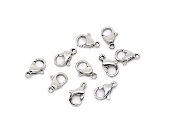 Stainless steel lobster clasp hypoallergenic 10mm x 6mm