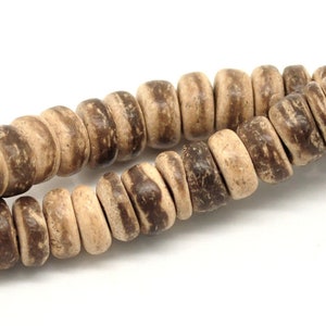 Natural Coco wood Beads Eco Friendly Donuts Rondelle Disk Beads 8mm 100pcs image 2