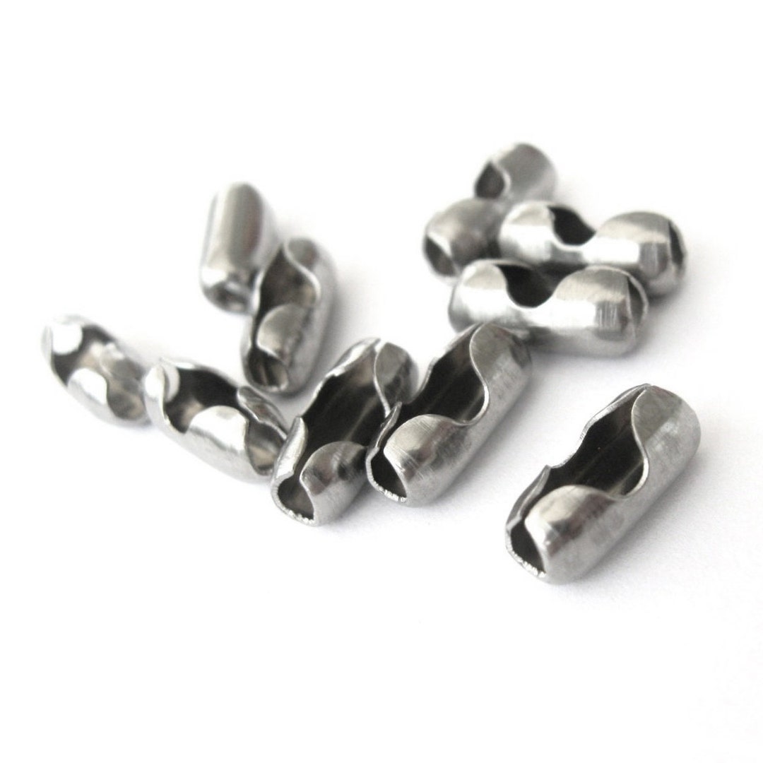 50 Stainless Steel Ball Chain Connectors 2.4mm F401 