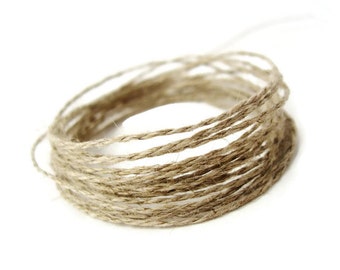 Natural linen cord, 10m natural flax twine, Rustic gift wrapping rope