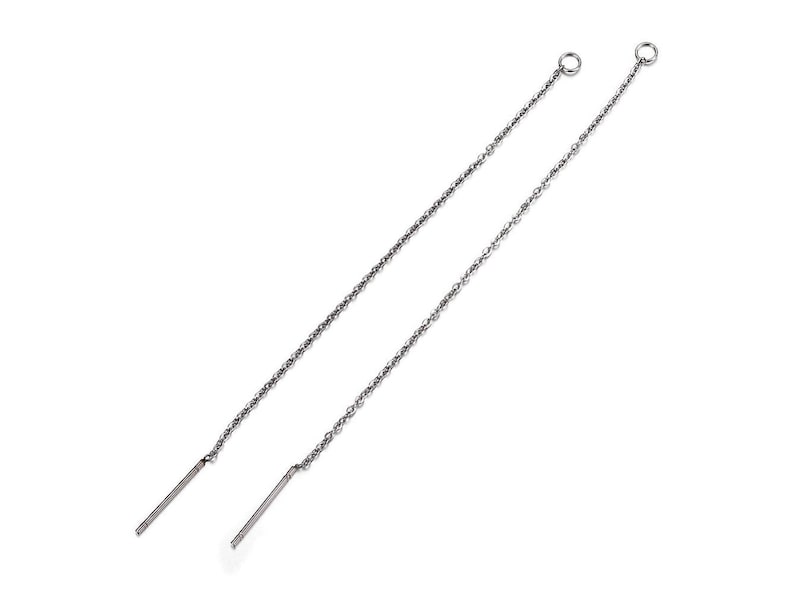 Stainless steel chain ear thread with closed ring Hypoallergenic 5 pairs