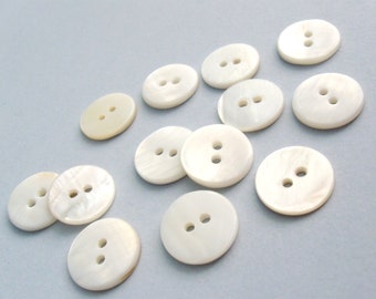 Mother of pearl button 15mm - set of 6 eco friendly natural buttons