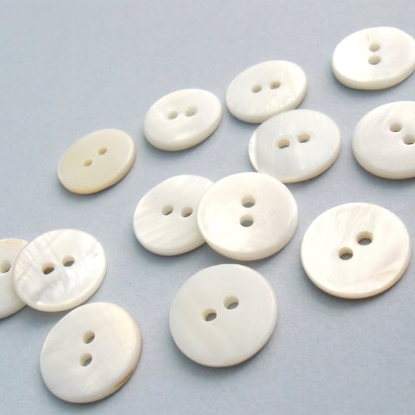 Mother of pearl button 15mm - set of 6 eco friendly natural buttons