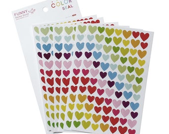 Heart sticker set - 6 sheets