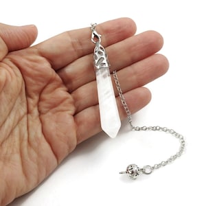 Natural quartz crystal pendulum