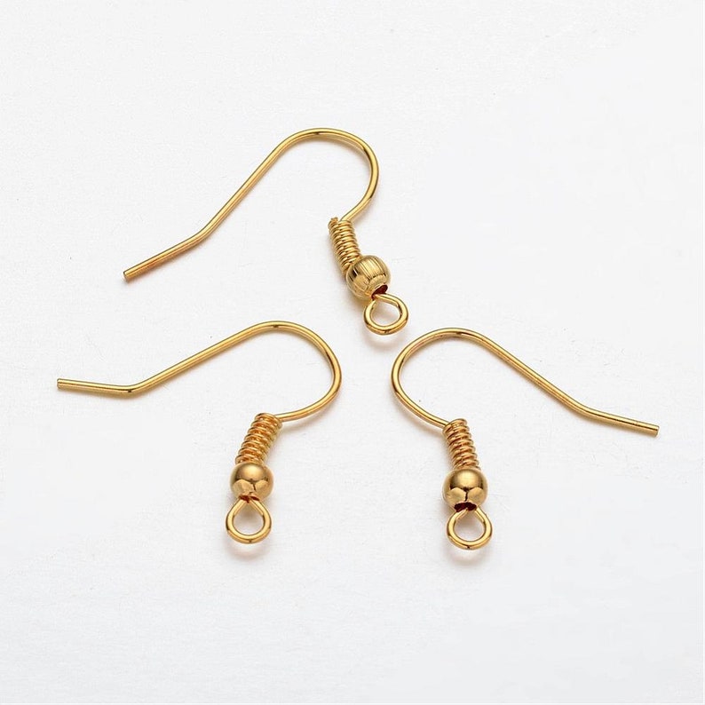 Earring Hooks Gold Silver Bronze Copper Gunmetal Etsy