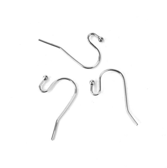 Stainless steel ear wire hooks 50 pcs (25 pairs) Hypoallergenic 22mm