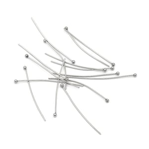 Stainless Steel Ball Head pins - 20, 25, 30 or 35mm - Hypoallergenic jewelry findings