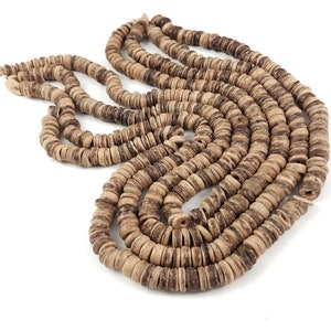 Natural Coco wood Beads Eco Friendly Donuts Rondelle Disk Beads 8mm 100pcs image 3