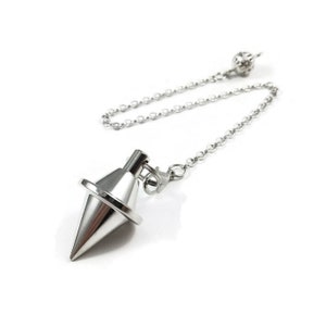 Silver pendulum - Metal dowsing bullet pendulum
