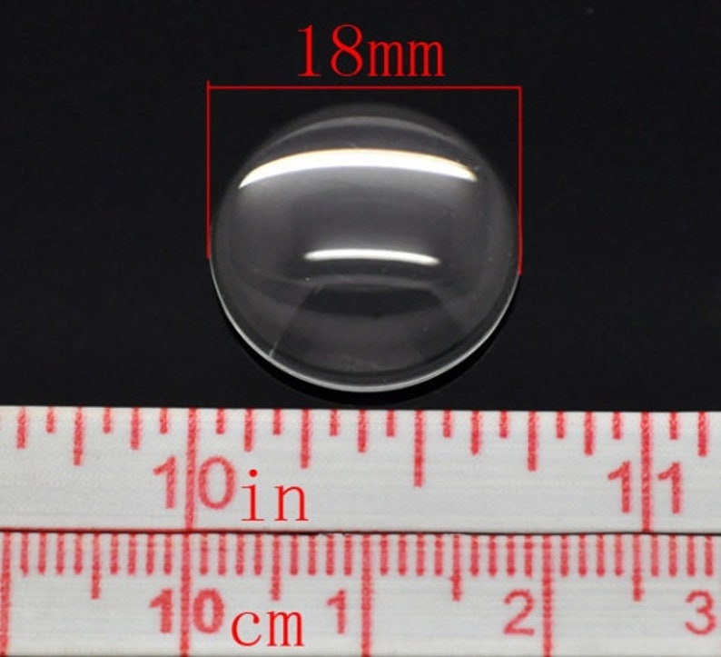 10 Flat Round Clear Glass Cabochons 8mm, 10mm, 12mm, 14mm, 16mm, 18mm or 20mm for jewelry making image 7
