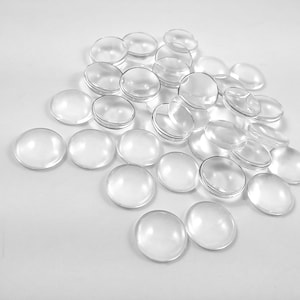 10 Flat Round Clear Glass Cabochons 8mm, 10mm, 12mm, 14mm, 16mm, 18mm or 20mm for jewelry making image 1