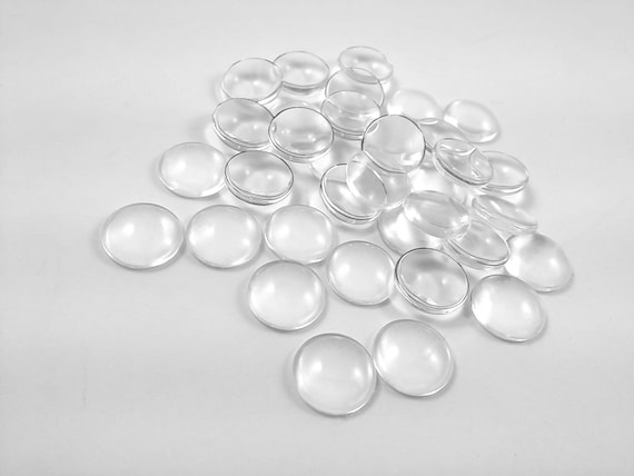 10 Flat Round Clear Glass Cabochons 8mm, 10mm, 12mm, 14mm, 16mm, 18mm or 20mm for jewelry making