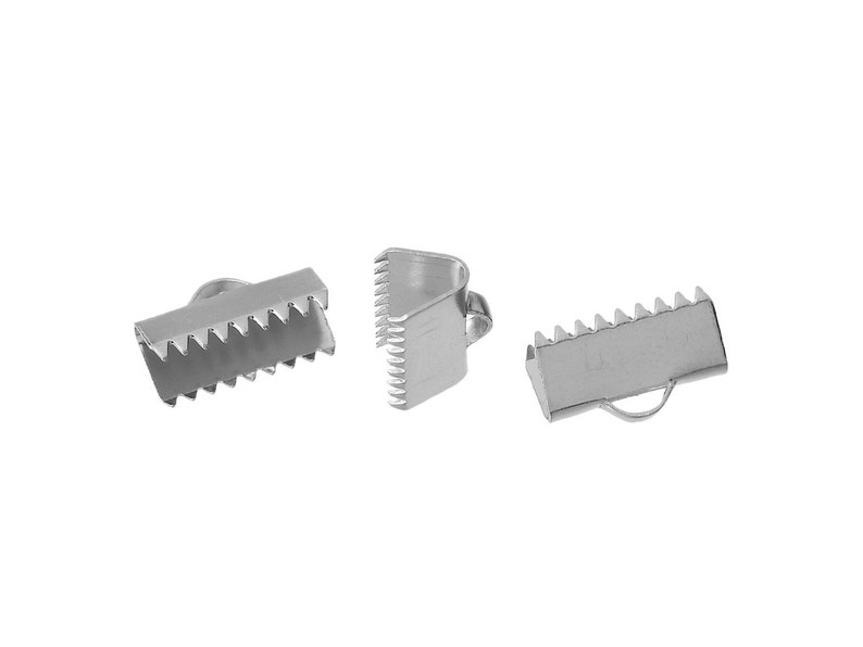 10 pcs Stainless steel ribbon ends 7 10 or 13mm