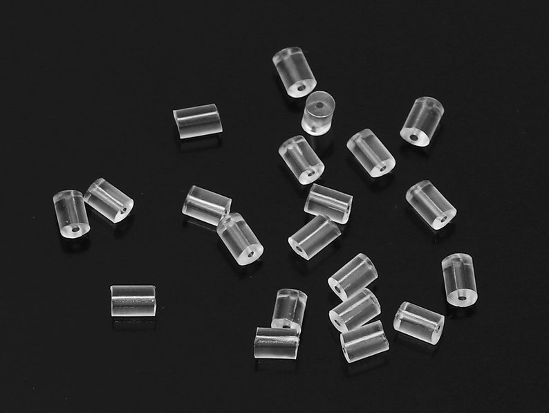 200 Silicone Tube Style Ear Nut, 4x3mm 200 Silicone Tube Style Ear Nut, 4x3mm