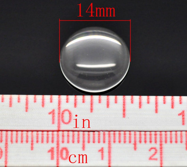 10 Flat Round Clear Glass Cabochons 8mm, 10mm, 12mm, 14mm, 16mm, 18mm or 20mm for jewelry making image 6