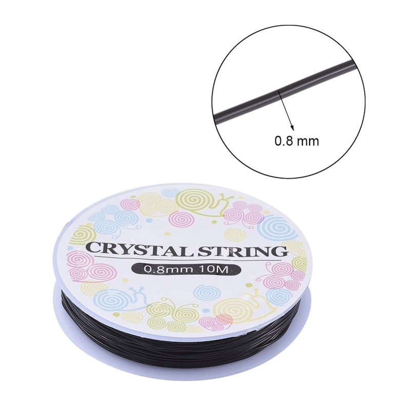 Elastic stretch cord, Stretchy string for bracelets, 0.5mm 0.6mm 0.8mm 1mm, Clear and black beading thread image 8