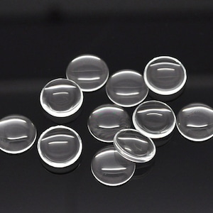 10 Flat Round Clear Glass Cabochons 8mm, 10mm, 12mm, 14mm, 16mm, 18mm or 20mm for jewelry making image 2