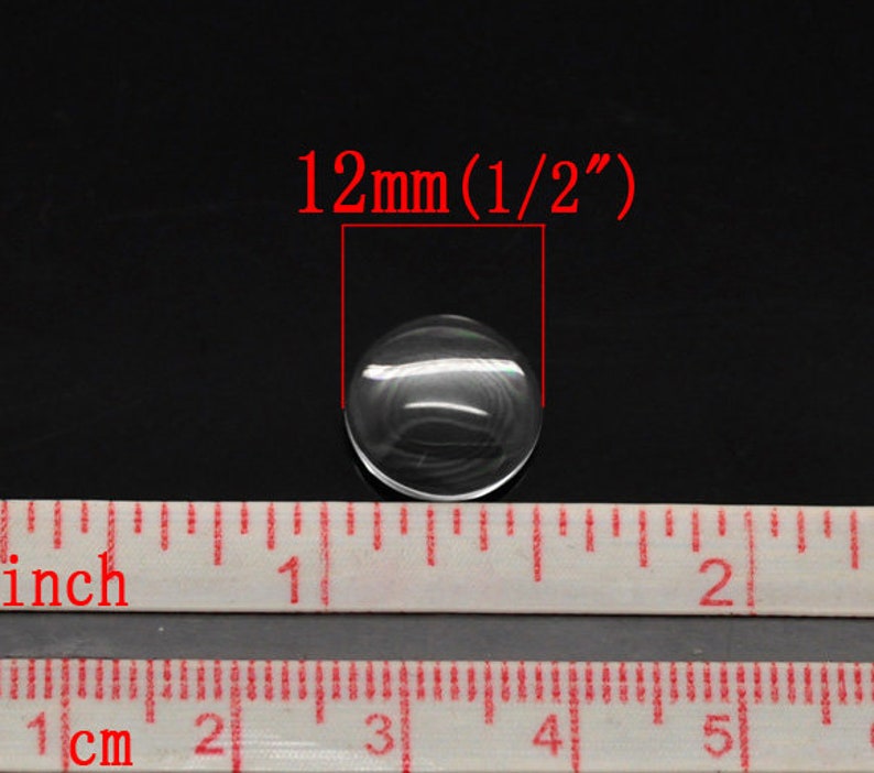 10 Flat Round Clear Glass Cabochons 8mm, 10mm, 12mm, 14mm, 16mm, 18mm or 20mm for jewelry making image 5