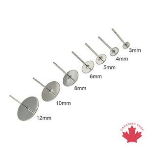 50 boucles d'oreilles en acier inoxydable, boucles d'oreilles bricolage prix de gros, fabrication de bijoux clous d'oreilles vierges, sans ternissement