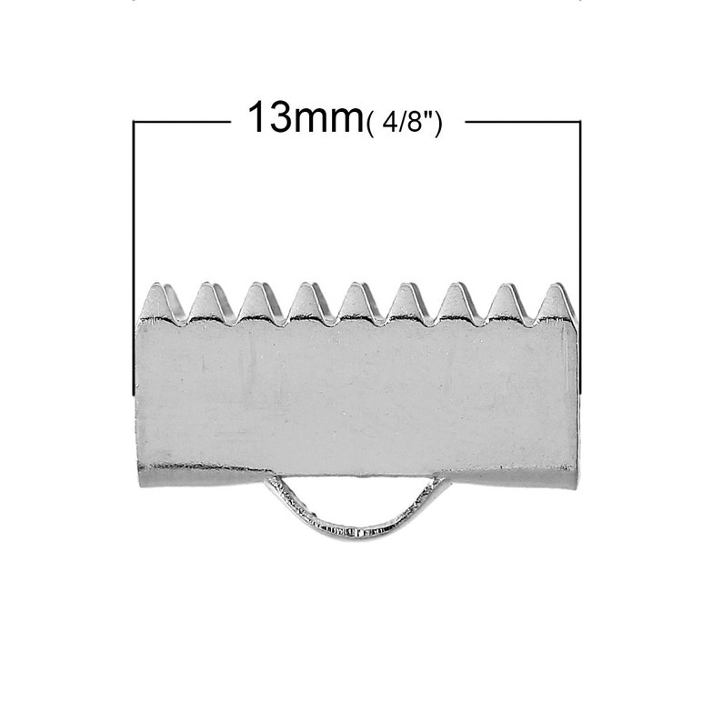 10 pcs Stainless steel ribbon ends 7 10 or 13mm