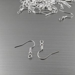 Grade A Silver Plated Iron Earring hooks Nickel free, lead free and cadmium free earwire image 6