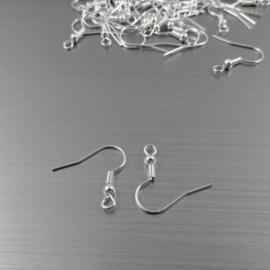 50 Grade A Silver Plated Iron Earring hooks - Nickel free, lead free and cadmium free earwire image 6