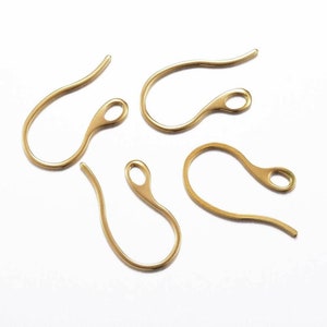 Stainless steel earring hooks, 18 gauge, Gold and silver, Hypoallergenic ear wire findings