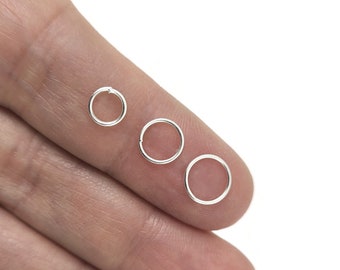 Hypoallergenic silver jump rings, 4mm, 5mm, 6mm, 7mm, 8mm, Bulk jewelry findings, Nickel free, lead free and cadmium free