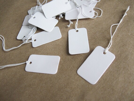 Jewelry Price Tags Blank White Rectangle Tags Set of 50 