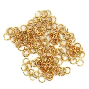 Stainless steel jump ring hypoallergenic gold jump ring 3, 4, 5 or 6mm - 200pcs