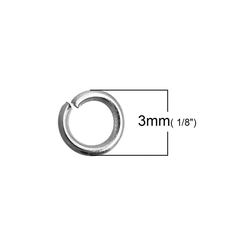 Hypoallergenic Silver JumpRings 3mm 500pcs Stainless Steel Opened Jump Rings image 2