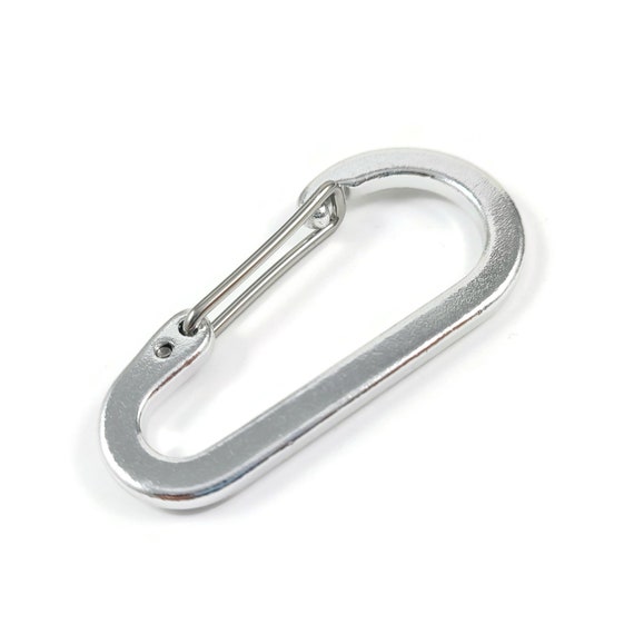 Large Carabiner, Aluminum Silver Clasp, Bag Charm, Bottle Clip
