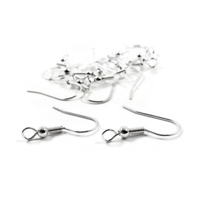 50 Grade A Silver Plated Iron Earring hooks - Nickel free, lead free and cadmium free earwire image 9