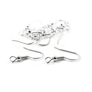 Grade A Silver Plated Iron Earring hooks Nickel free, lead free and cadmium free earwire image 9