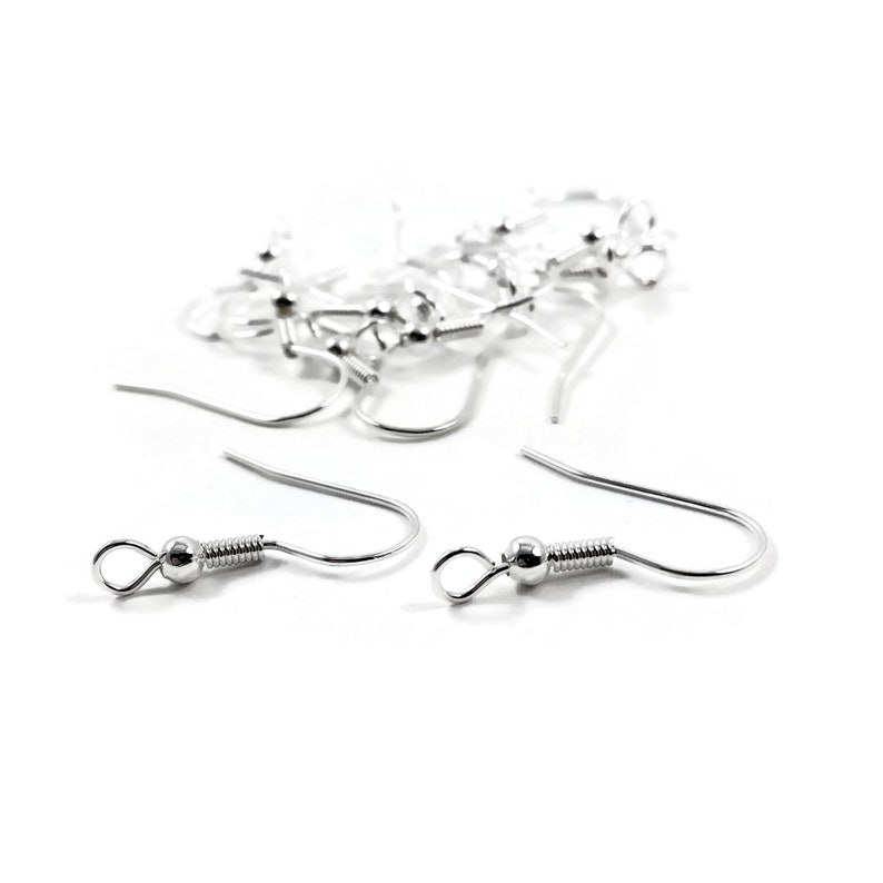 Grade A Silver Plated Iron Earring hooks Nickel free, lead free and cadmium free earwire image 9