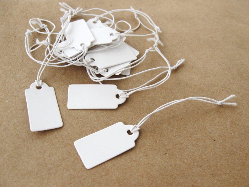 Jewelry Price Tags Blank White Rectangular Tags Set of 50 Etsy