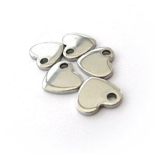 Heart pendant stainless steel hypoallergenic DIY 5 charms