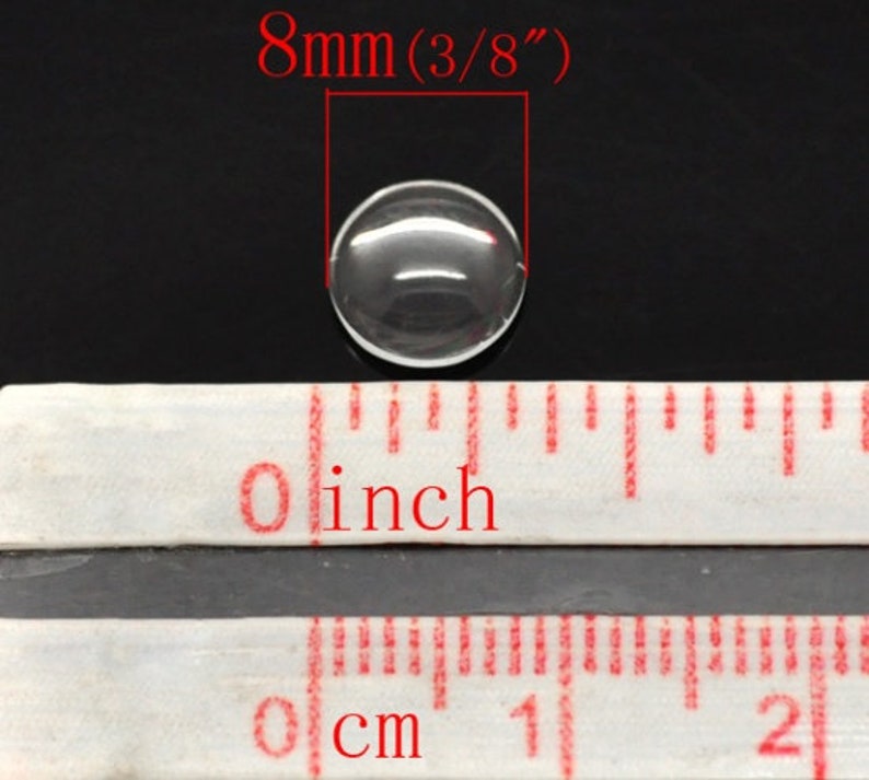 10 Flat Round Clear Glass Cabochons 8mm, 10mm, 12mm, 14mm, 16mm, 18mm or 20mm for jewelry making image 3