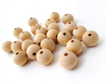 14mm natural unfinished wood beads 25pcs
