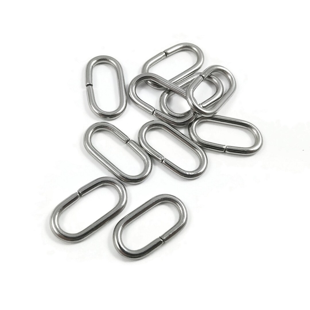 Large Oval Jump Rings, 10pcs Stainless Steel Open Jumprings, 12 Gauge