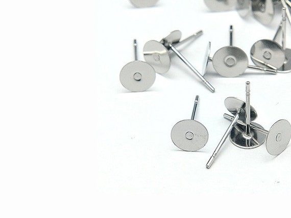 Stainless Steel Earring Post Hypoallergenic 12mm X 6mm Stud