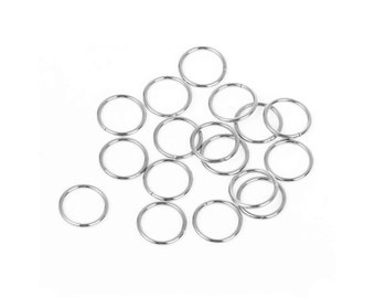 Hypoallergenic Silver JumpRings 10, 12, 14 or 16mm - 50pcs Stainless Steel Opened Jump Ring