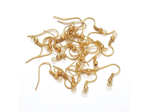 Nickel free earring hooks, Gold and silver brass ear wire