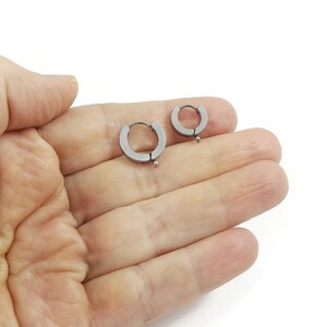 24K gold plated huggie hoops with loop, Stainless steel earring findings, Dainty leverback for jewelry making image 6