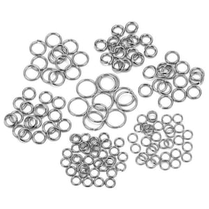 50 Stainless steel jump rings, Hypoallergenic silver jump ring, 3mm, 4mm, 5mm, 6mm, 7mm, 8mm, 10mm, Jewelry findings