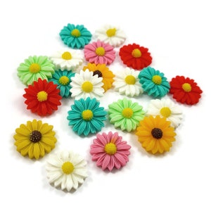 Décorations marguerites - Cabochons en résine
