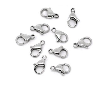 Stainless steel lobster clasp hypoallergenic 12mm x 7.5mm