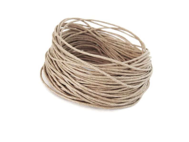 1mm White Waxed Cotton Cord 10 Yard Increments
