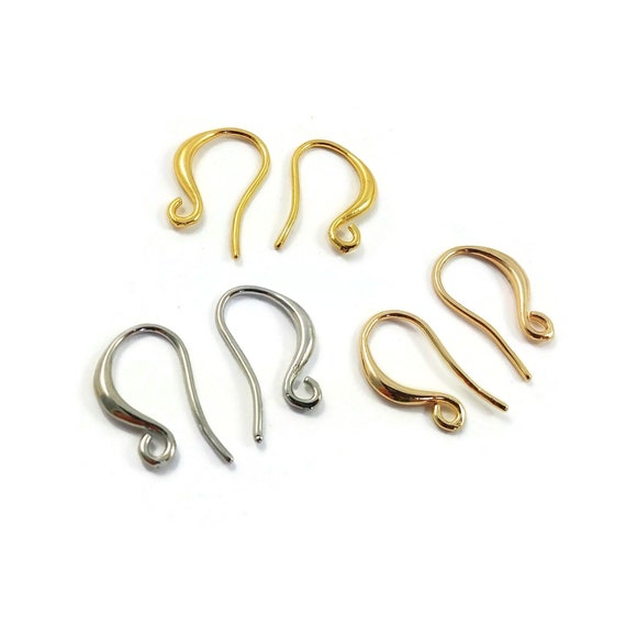 Stainles steel gold and silver earring hook hypoallergenic ear line fish  hook